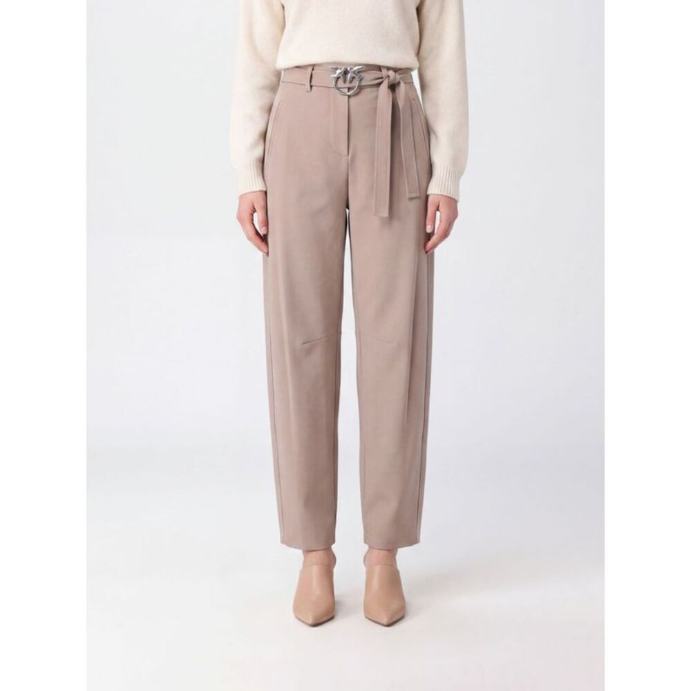 Pinko Women Pinko New Lexy High-Waisted Baggy Trousers With Logo Belt